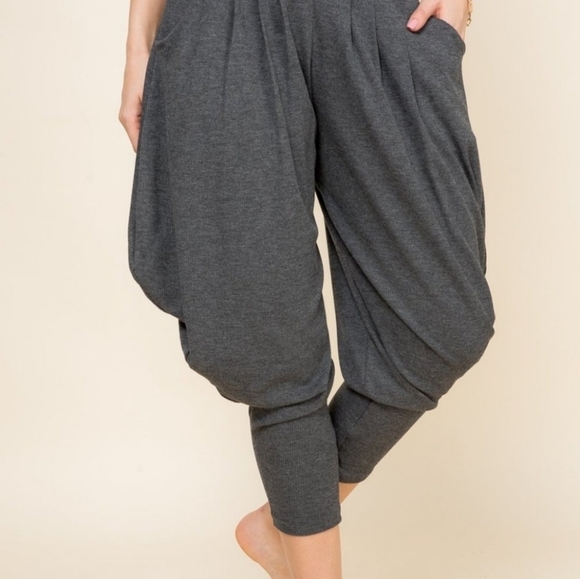 Kooniez Charcoal Gray Yoga/Harem Pants with Pockets - Size XL - Picture 2 of 13